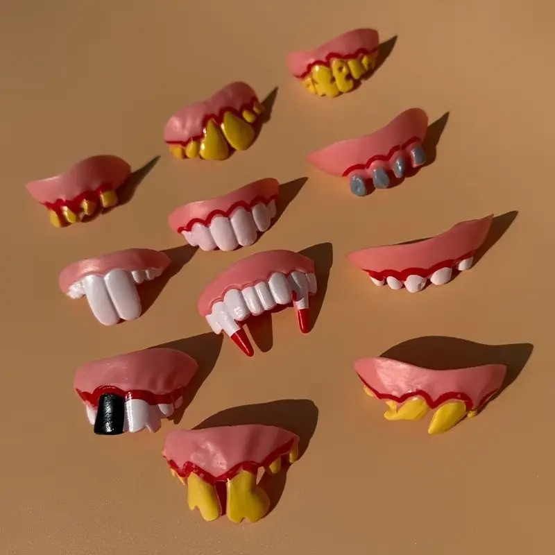 Beazr Fun Prank False Teeth, Colorful Durable Synthetic Rubber, Perfect for April Fools' Day and Halloween Pranks, Halloween Accessories