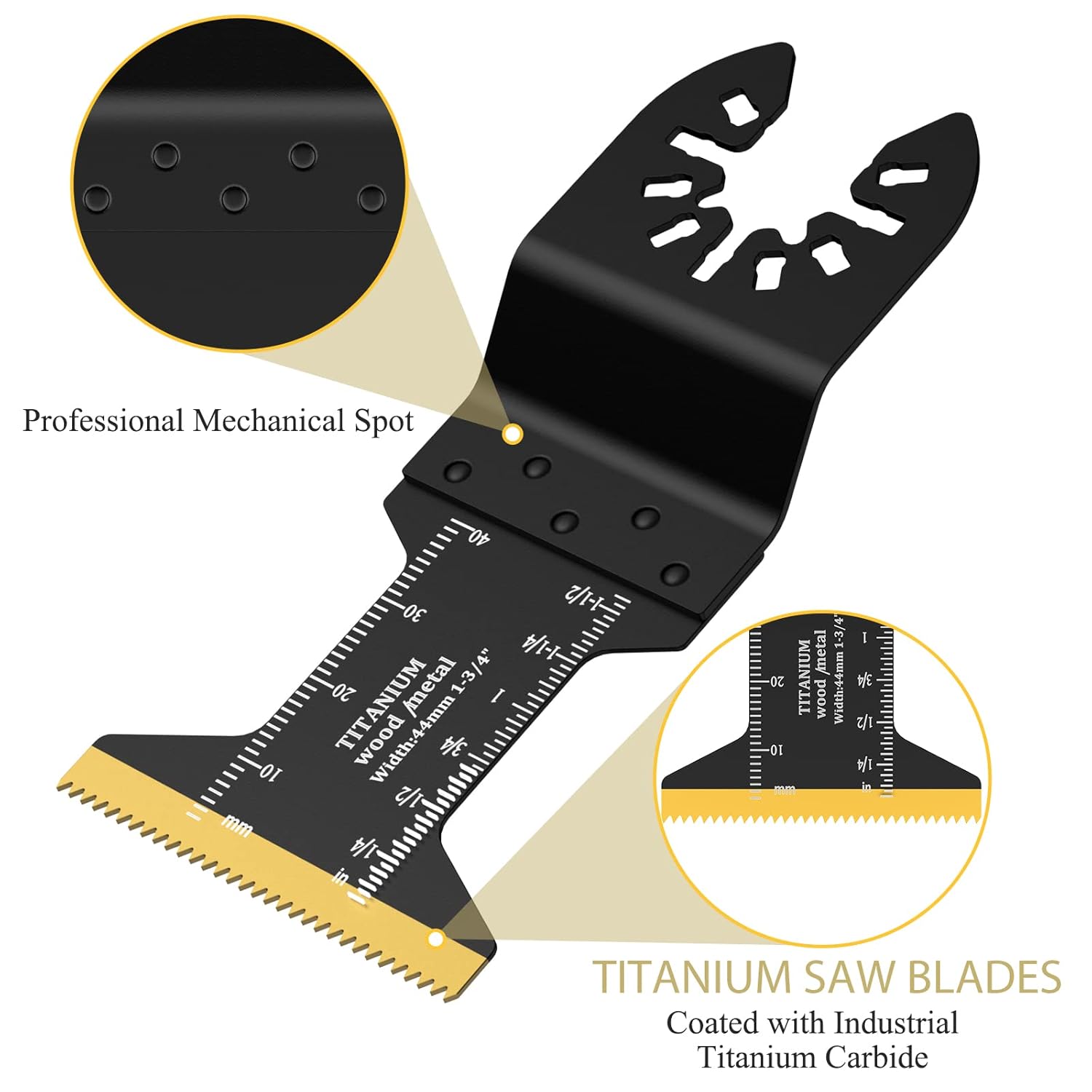 Multipurpose Oscillating Saw Blade Set, 30pcs Universal Titanium Multitool Blades for Wood Plastics Metal, Quick Release Multi Tool Kit for Dewalt Ryobi Milwaukee Rockwell Fein Makita, Replaceable Blades