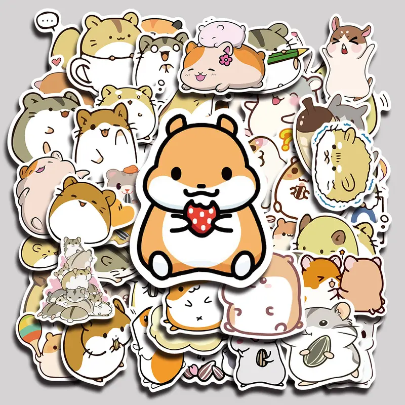 50PCS Hamster 1 Aesthetic Vinyl Stickers Pack for Laptop Water Bottle Phone Case Skateboard Journal Scrapbook DIY Decoration