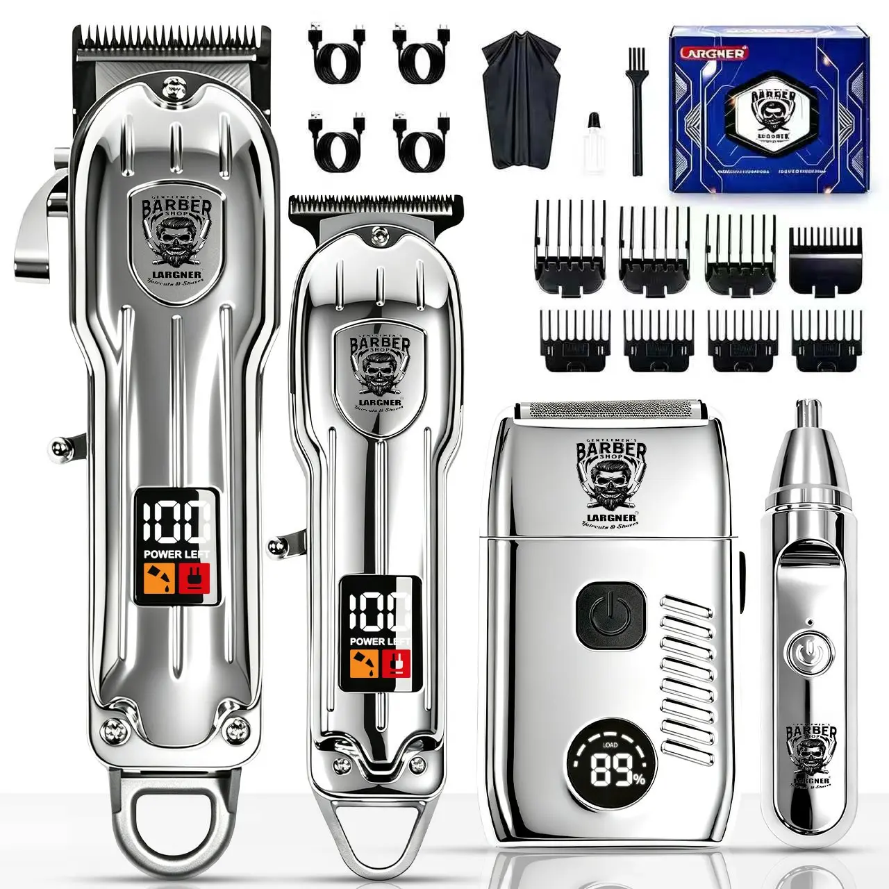 Largner Hair Clipper Set, Electric Trimmer with Battery, Cordless Hair Clippers, Face Grooming Kit, Home Use, TF-808 Model, New Condition, Made in China