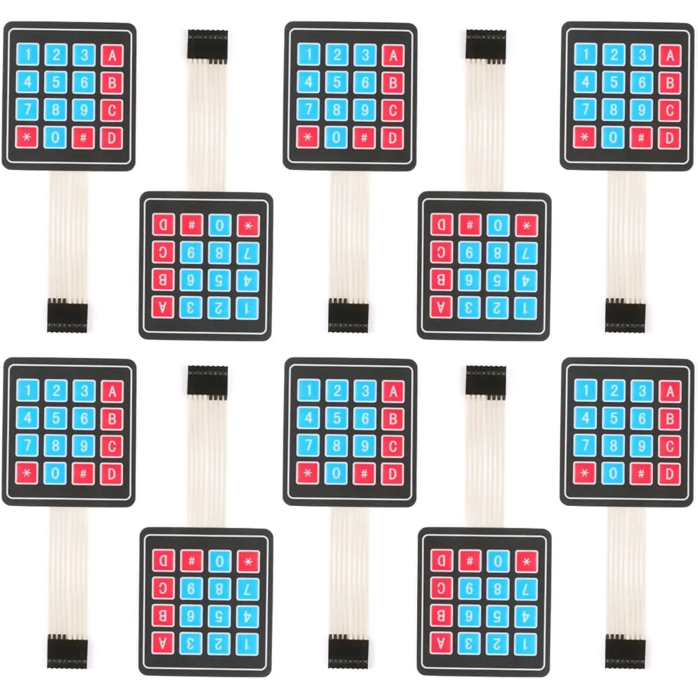 10 count 4 x 4  Array Membrane  76.9*76.9mm Keypad Keyboard 16 Key  Array Membrane  Microcontroller Extended Keyboard 8Pin Dupont for Arduino
