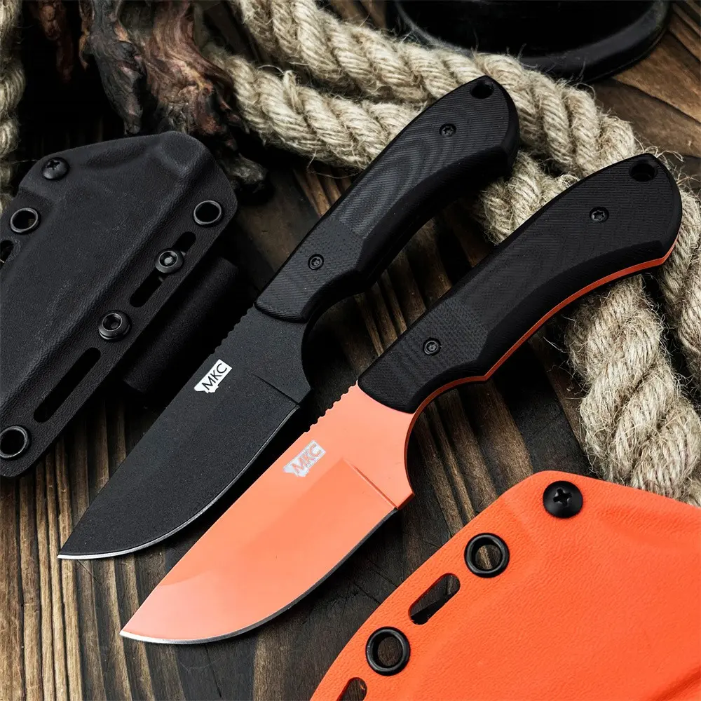 Durable Outdoor Hiking Knife with Sheath, 8cr13mov Blade, G10 Handle, Ideal for Camping, BBQ, Fishing, Everyday Convenience