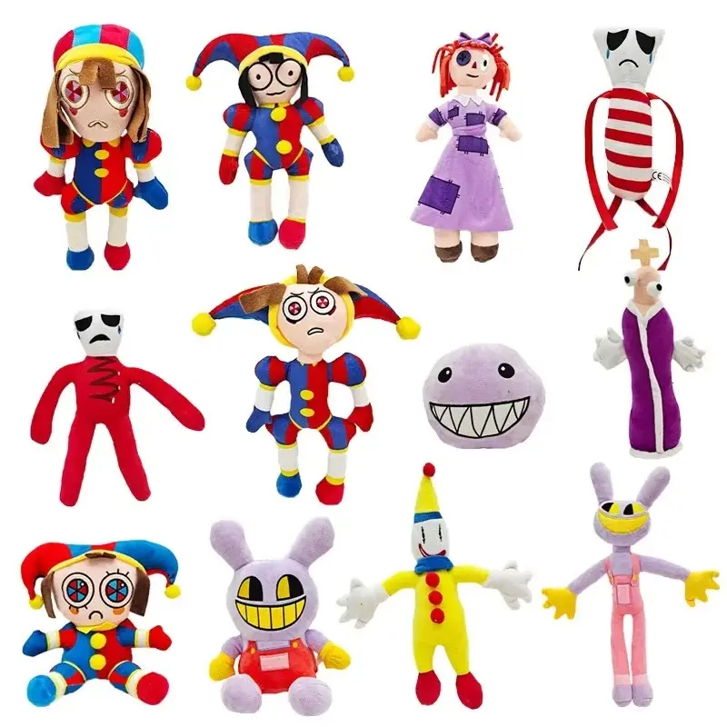The Amazing Digital Circus Plush Clown Ragatha Pomni Cartoon Jax Doll Joker Plush Soft Stuffed Sofa Decorate Christmas Gifts