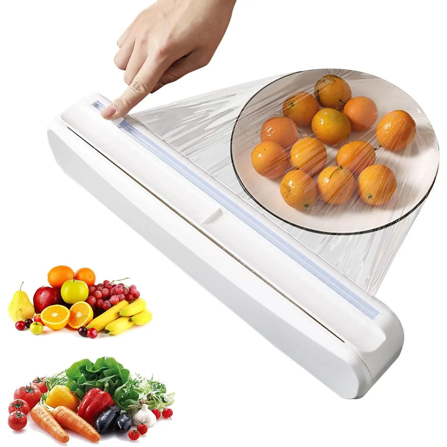 Plastic Wrap Dispenser With ,  Cling Film Dispenser, Cling Wrap Dispenser With Slide , Also For  Foil, Tin Foil, Baking Paper (L)
