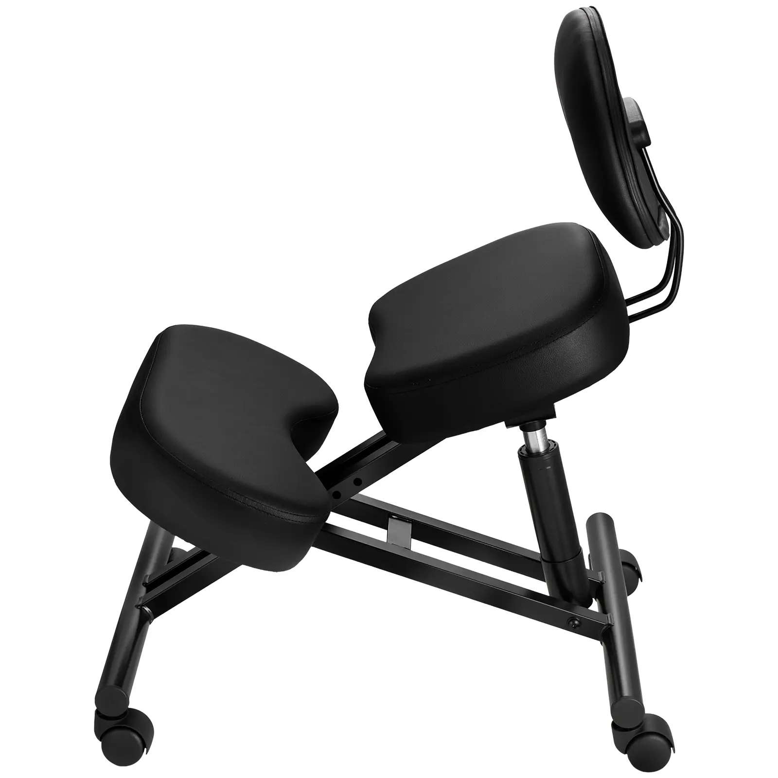 Ergonomic Kneeling Chair with Backrest & Wheels, Mobile X-Shaped Posture Knee Chair with Adjustable Height & Thick Foam Cushions, Relief for Neck or Back Pain for Home, Office, Meditation