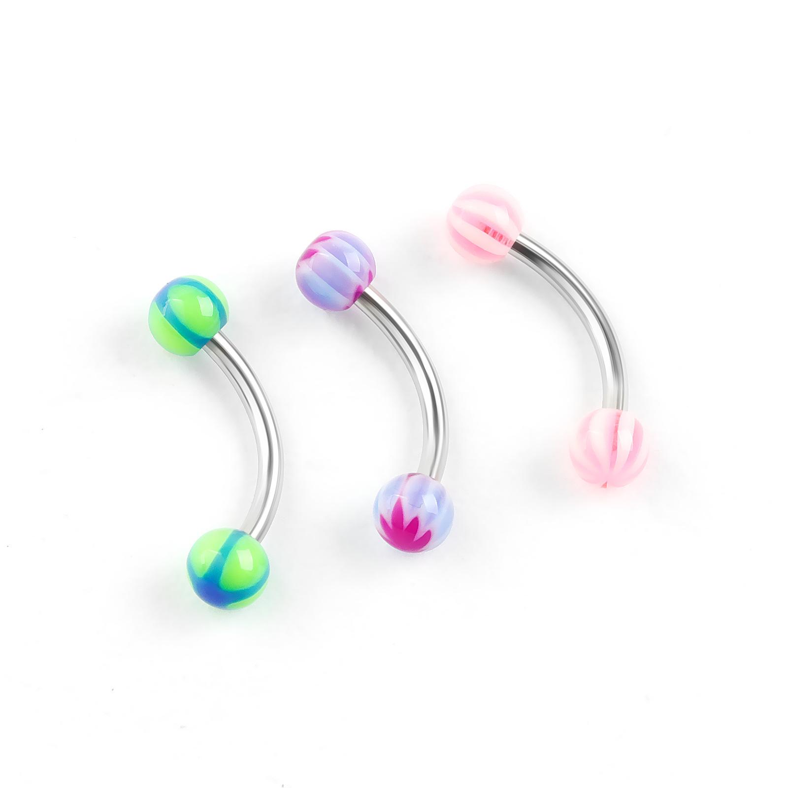 316L Stainless Steel Mixed Style Body Piercing Jewelry Set with Case, Colorful Nose Rings Tongue Rings Eyebrow Rings, Hypoallergenic Piercing Kit for Women Men