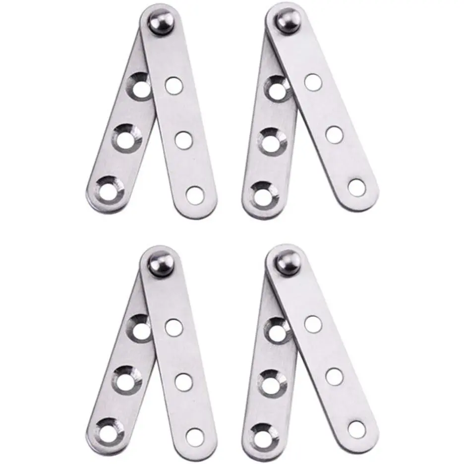 4 count Stainless Steel 360  Rotating Concealed Hinges, Door Pivot Hinges Stainless Steel Drawer Window Door Fittings for Door Cabinets Cabinet (Small)