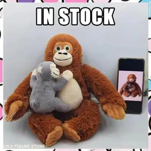 Hot In Stock Punch Monkey Plush Doll Cute Anime Peripherals Toy Birthday Christmas Gift
