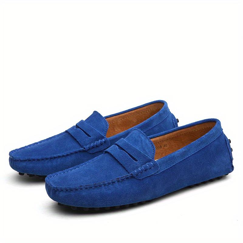Comfy Men's Solid PU Leather Loafers, Casual Slip On Flat Shoes For Outdoor Footwear men's shoes