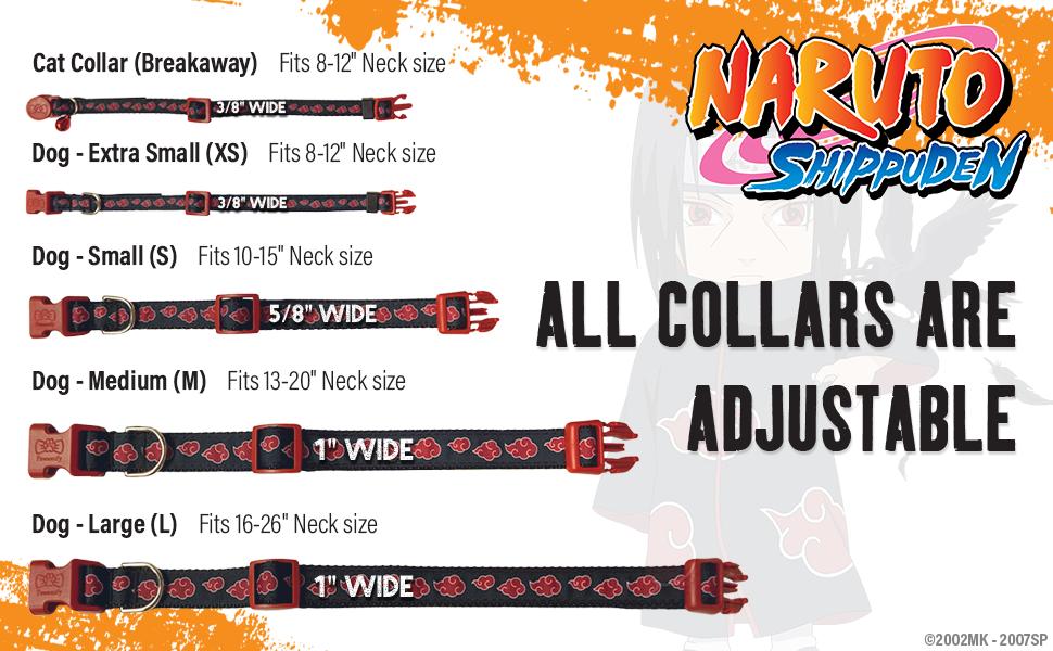 Naruto Akatsuki Cat Collars for Girl Cats, Boy Cats, Small Kitten Collar with Bell (Removable) | Officially Licensed Naruto Akatsuki Cloak Inspired Breakaway Cat Collars for Akatsuki Costume Itachi