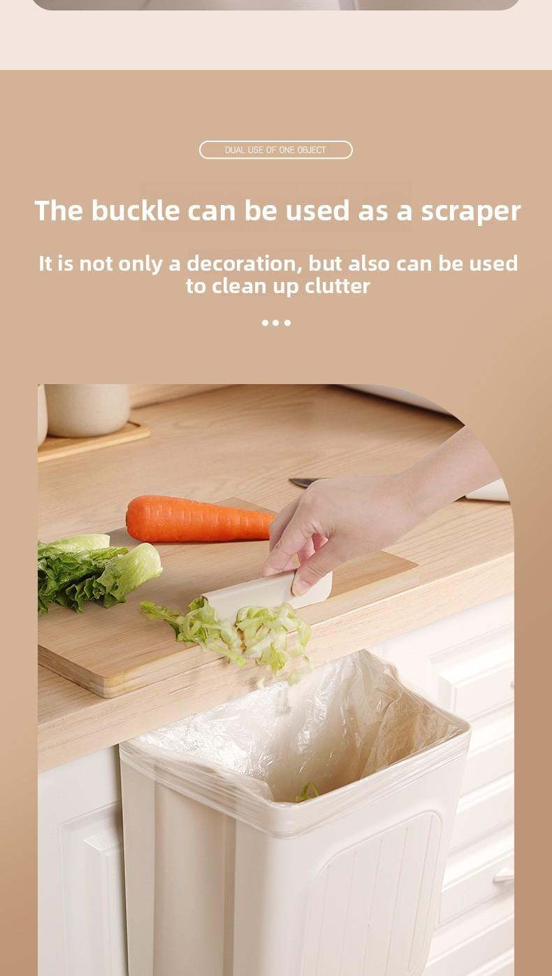 Foldable Trash Can for Home Kitchen Cabinet Hanging Garbage Storage Thickened Large Caliber Multifunctional Trash Can