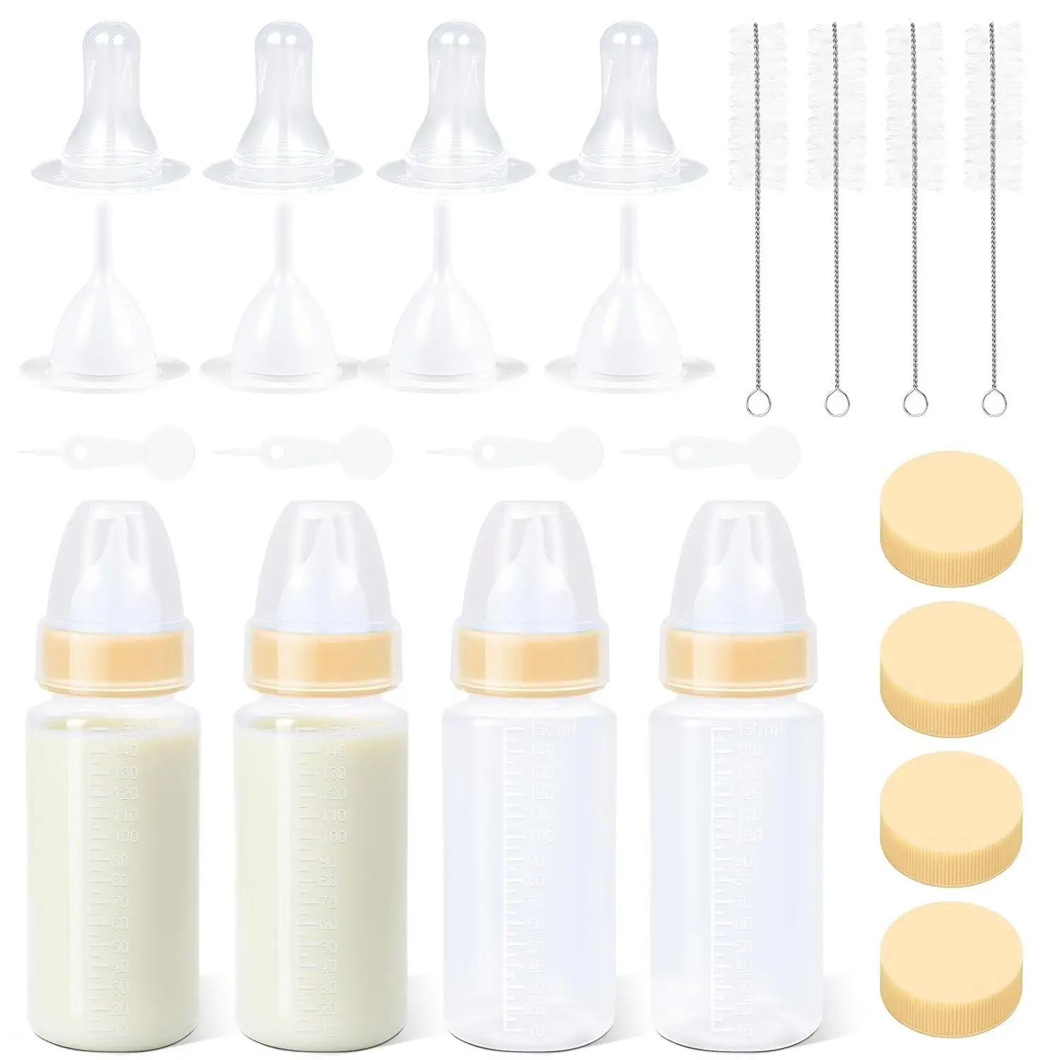 Puppy Kitten Nursing Bottle 5oz - Small Animal Feeding Kit with Nipples Hand Feeding Supplies for Puppies, Kittens, Rabbits, Ferrets & Newborn Pets