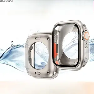 PC Integrated Film Full Coverage Waterproof Protective Case Compatible with Apple Watch Series 10, Ultra-Style Conversion Shockproof 360 All-Round Watch Cover