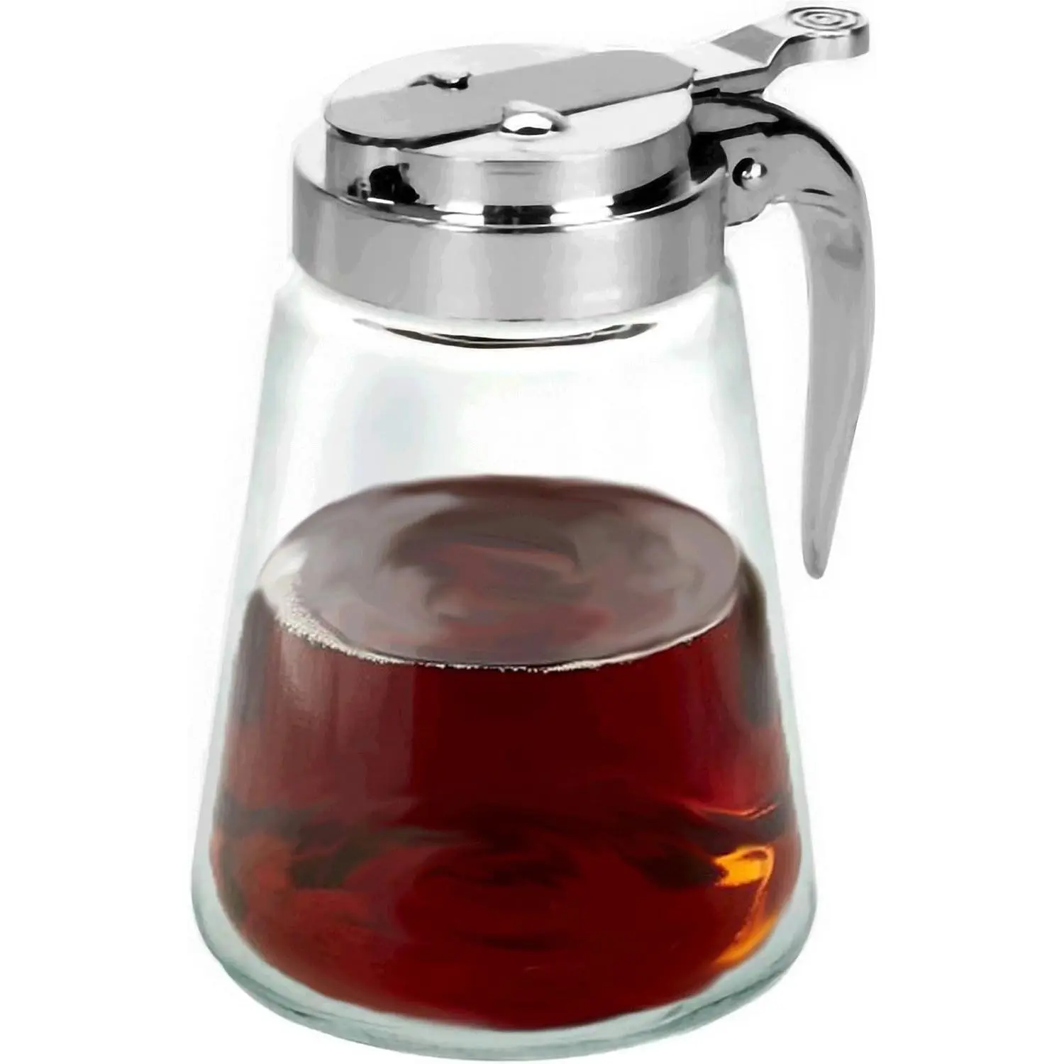 Glass Bottle Syrup Pitcher Honey Maple Syrup Dispenser Retracting Spout 12 oz