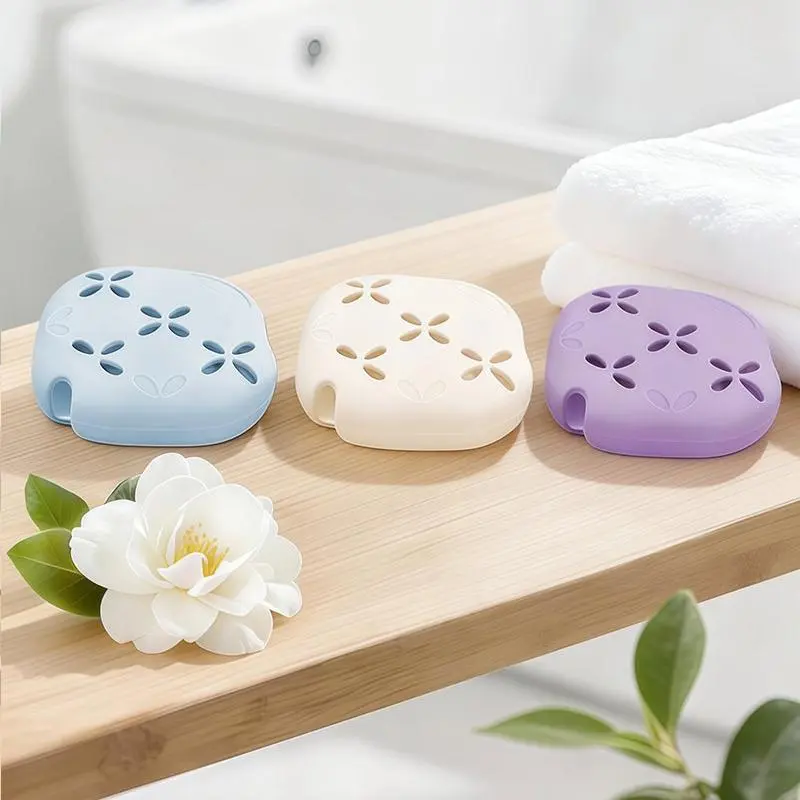 Silicone Hand Soap Dish Holder - Non-Slip Quick-Dry Bathroom Organizer, Minimalist Spa Decor Gift, Kitchen Scrubber Tray & Essential Oil Diffuser Base