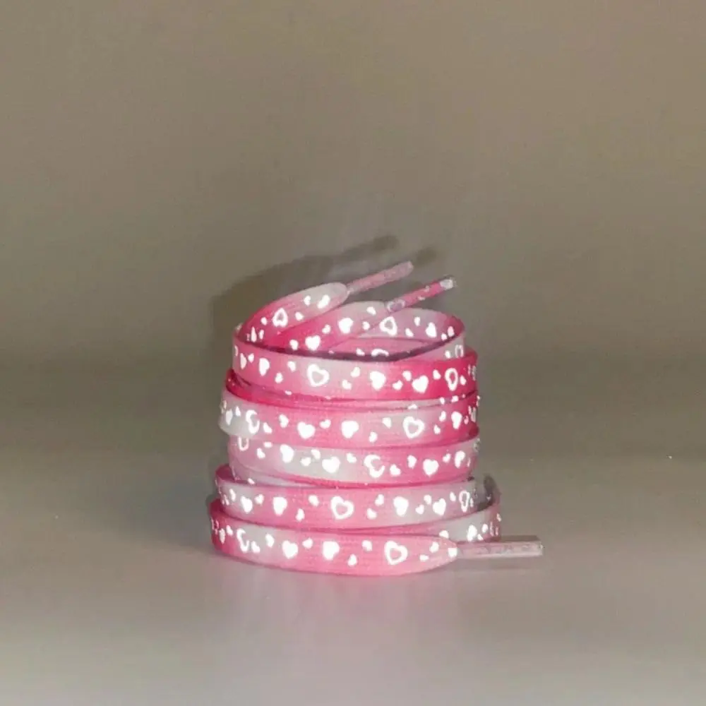Unisex New Reflective Star Pattern Flat Shape Polyester Canvas Shoelaces - Double-Sided High-Bright, Luminous, Versatile for Sneakers, Polyester Lace