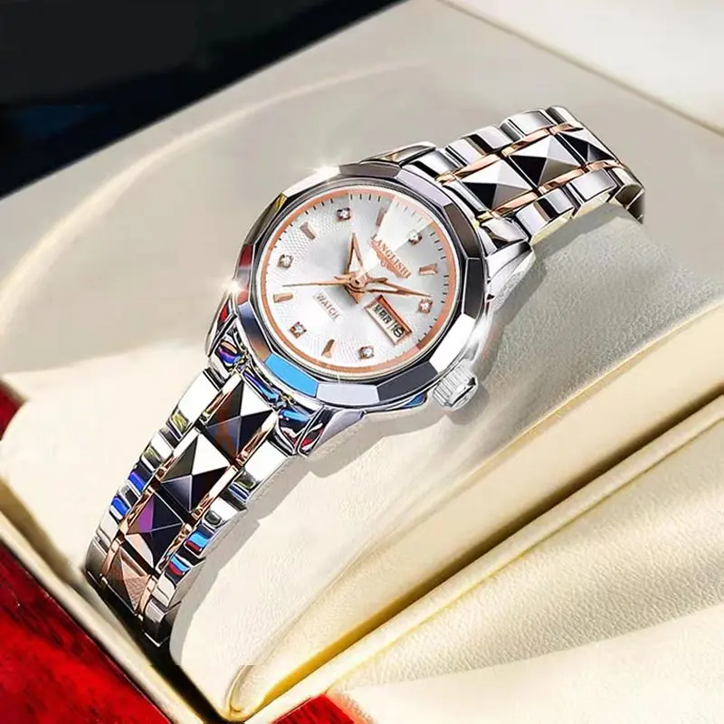 Women's Automatic Mechanical Watch Waterproof Luminous Stainless Steel Band Elegant Gift