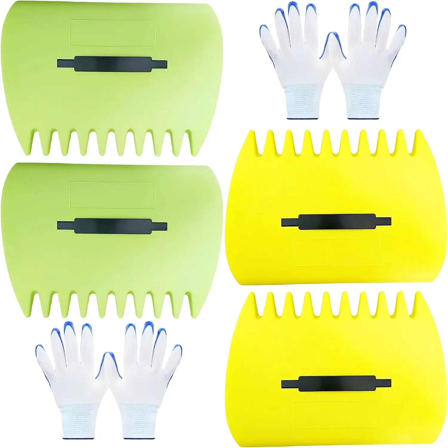 2 Sets Leaf Scoops Hand Rakes, Lightweight Plastic Leaf Grabbers
