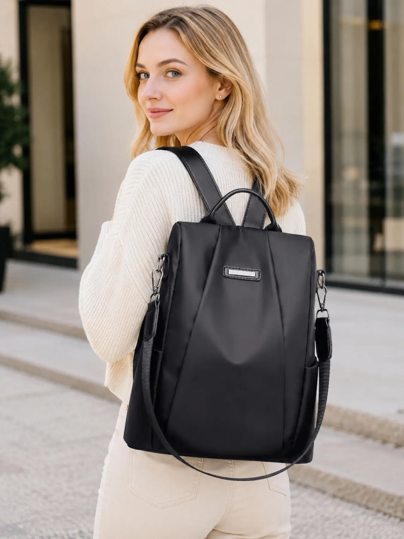 Large Capacity Women's Casual Lightweight Backpack Purse Waterproof Nylon Fashion Travel Bag Convertible Shoulder Handbag with Multiple Storage Pockets, Great for College Work Trips and Daily Use, Perfect Holiday Gift for Mom Wife Girlfriend
