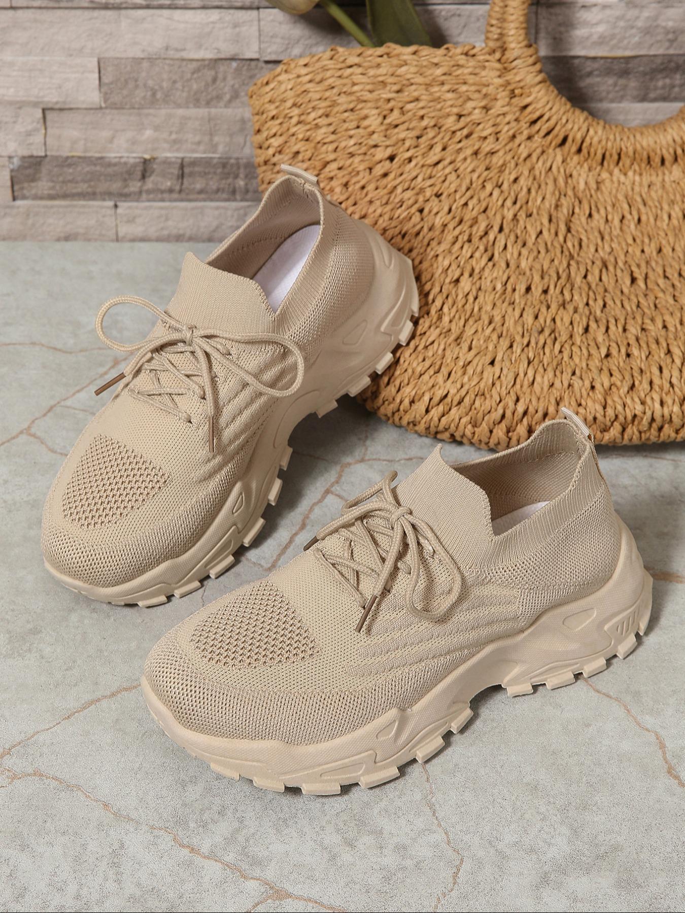 Women's Fashionable Lace Up Low Top Sneakers, Casual Comfortable Sports Running Shoes, Lightweight Breathable Sneakers for Daily Wear, Outdoor Sneakers, Jogging Shoes, Workout Sneakers, Casual Running Footwear