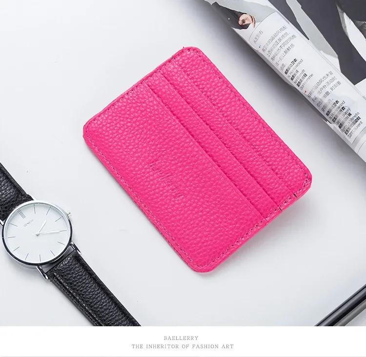 Double-sided PU Leather ID Card Holder Multi-color Bank Credit Card Case Multi-slot Ultra-thin Wallet Business Card Holder Men