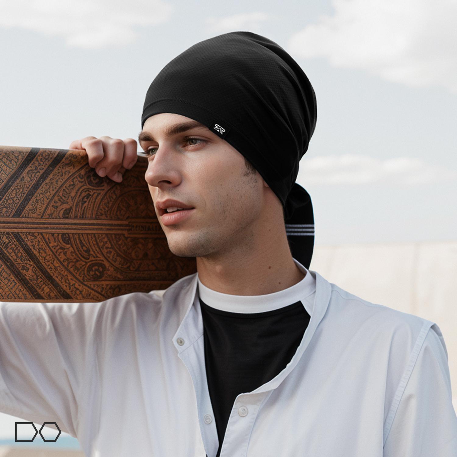 Solid Color Cooling Skull Cap, Sweat Wicking Cycling Running, Motorcycle Hat, Helmet Liner, Stretchy Helmet Hat for Men & Women