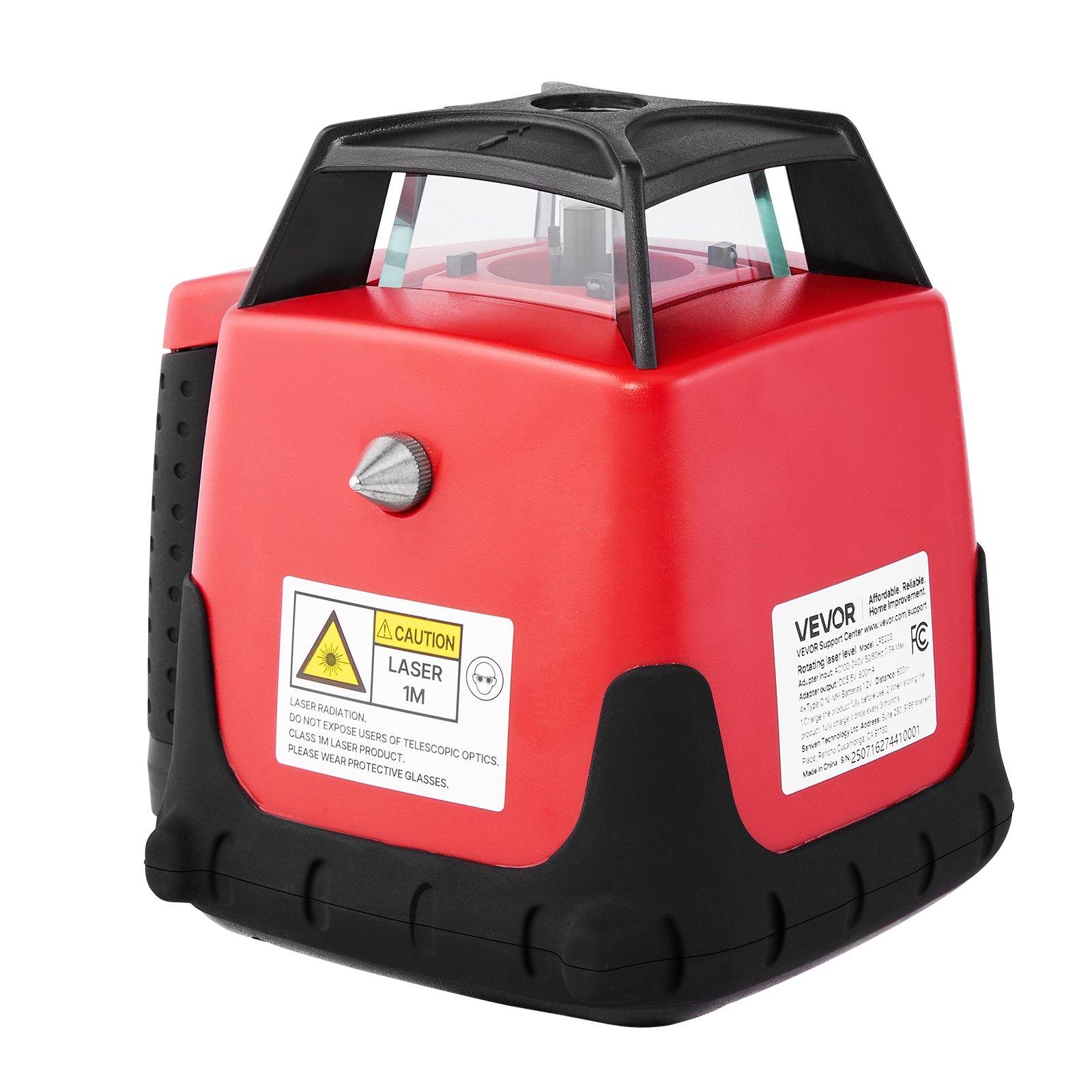 【FathersDayGift】 VEVOR Rotary Laser Leveler Tool Kit, 2000ft 360-Degree Self-Leveling Green Horizontal Laser Transit, with Tripod, Receiver, Remote Control, Scale, Toolcase, IP66 Waterproof, 0.80in/100ft Accuracy for Construction