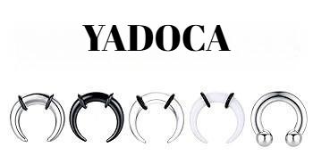 YADOCA 16G-6G Septum Pincher Tapers Rings Acrylic Stainless Steel Internally Threaded Spike Horseshoe Barbells Septum Pincher Nose Ear Cartilage Stretching Kit for Women Men