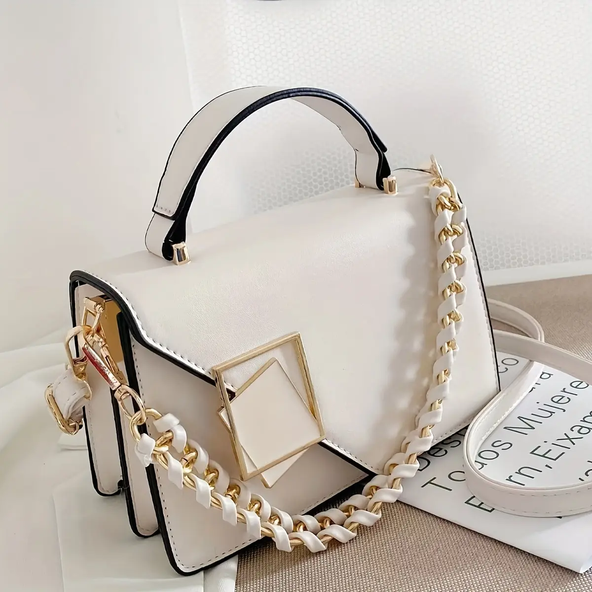 Trendy Casual Crossbody Bag Shoulder Tote Handbag Small Square Purse for Women Everyday Commute Elegant Personalized Satchel