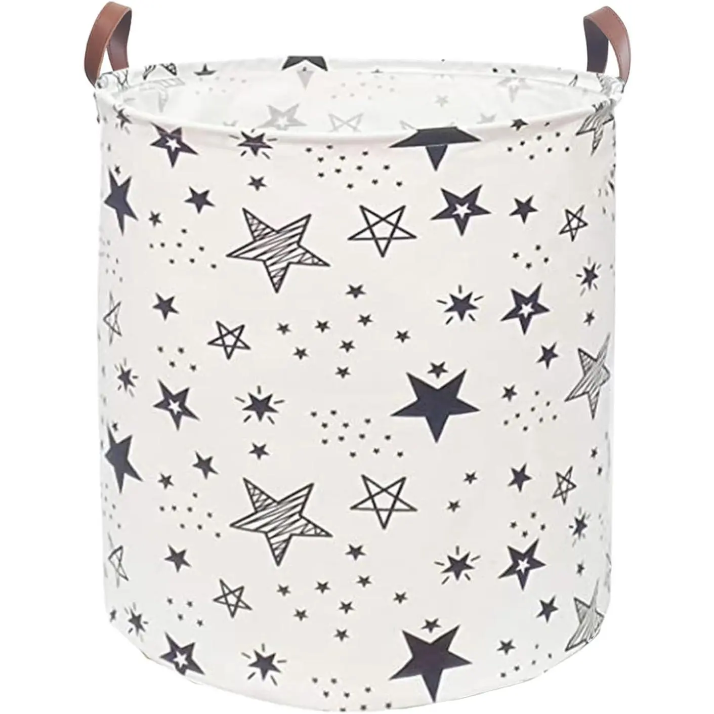 Laundry Hamper Collapsible Laundry Basket Leather Handle Laundry Bag Large Clothes Storage  Organization for Bathroom Bedroom Laundryroom College Dorms (Caisanjiao-001)
