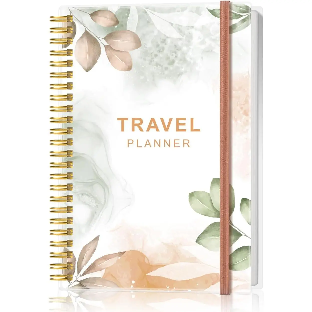 Travel Journal for Women & Men,  & Road Trip Planner Organizer, Travel Notebook for 6 Trips, Trip Planner  to Record Memories and Adventures from Special Trips, 5.8" x 8.5", Rose Leaf