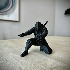 Ninja Figurine Pen Holder, Creative Desk Organizer, Unique Stationery Storage, Male Desktop Decor, Office Desk Accessories, No Pens Included