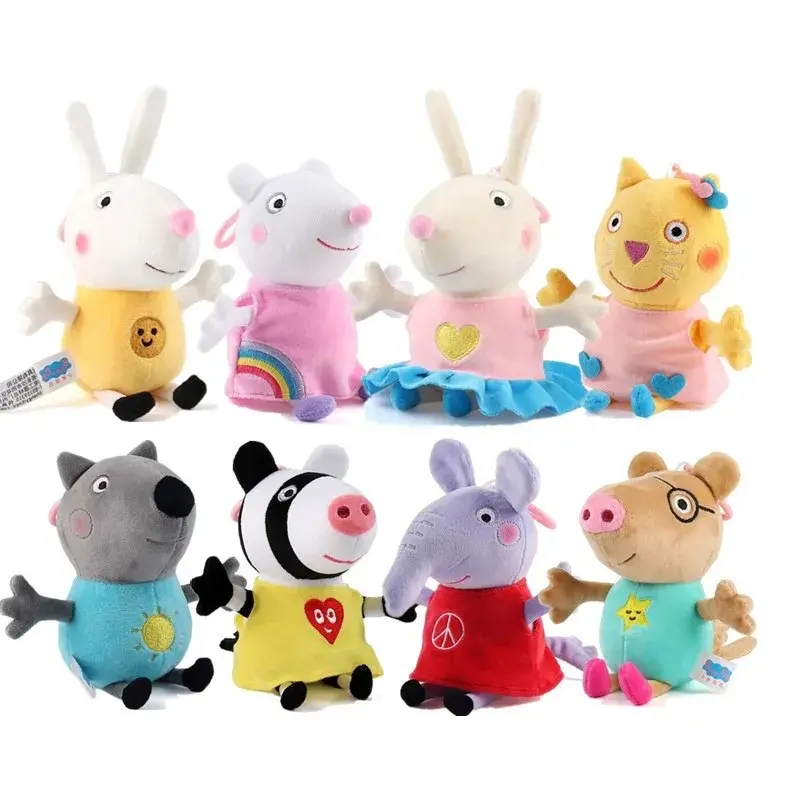 19cm Official License 100% Genuine Peppa Pig Super Soft Stuffed Plush Toy - Assorted Characters: Peppa, George, Zoe, Suzy, Rebecca, Emily, Danny, Pedro, Bear, Dinosaur for Children