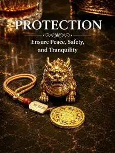 Vintage Wealth Attraction Pendant - Lucky Pendant for Financial Growth & Success, Exquisite Feng Shui Guardian Amulet, Money Magnet Accessory for Keys, Bags or Necklace, Prosperity Gift for Good Fortune, Abundance & Daily Luck