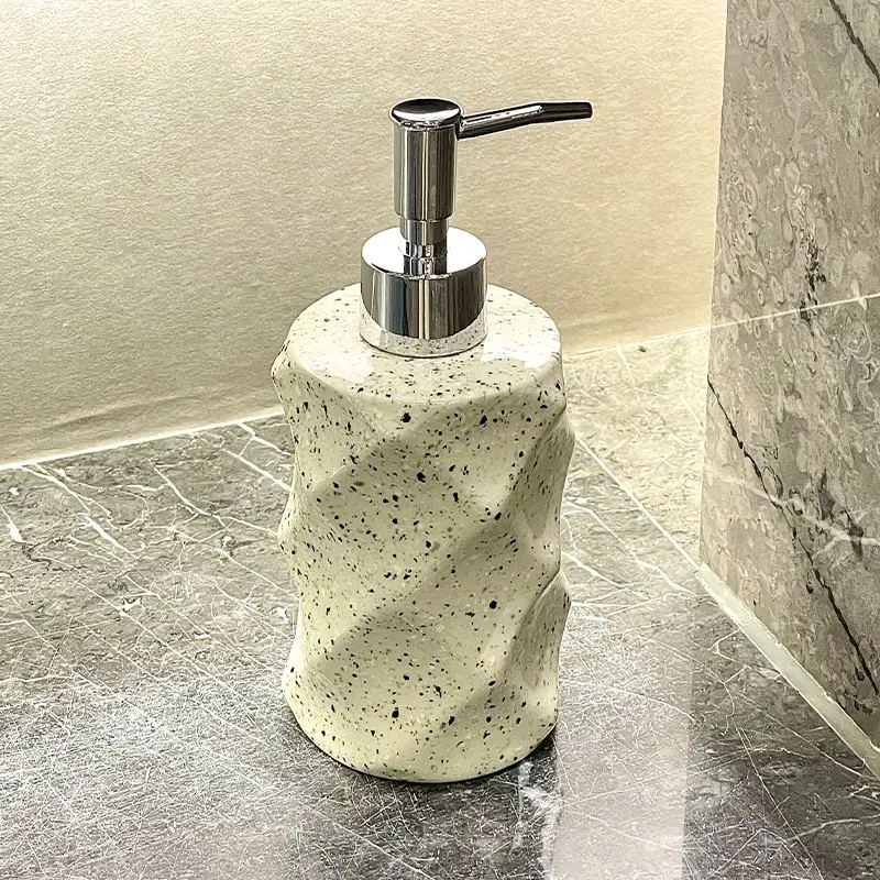 Modern Ceramic Soap Dispenser, Reusable Pump Bottle for Bathroom, Hand Wash Liquid Container, Home Care Organizer, Refillable Cosmetic Pump