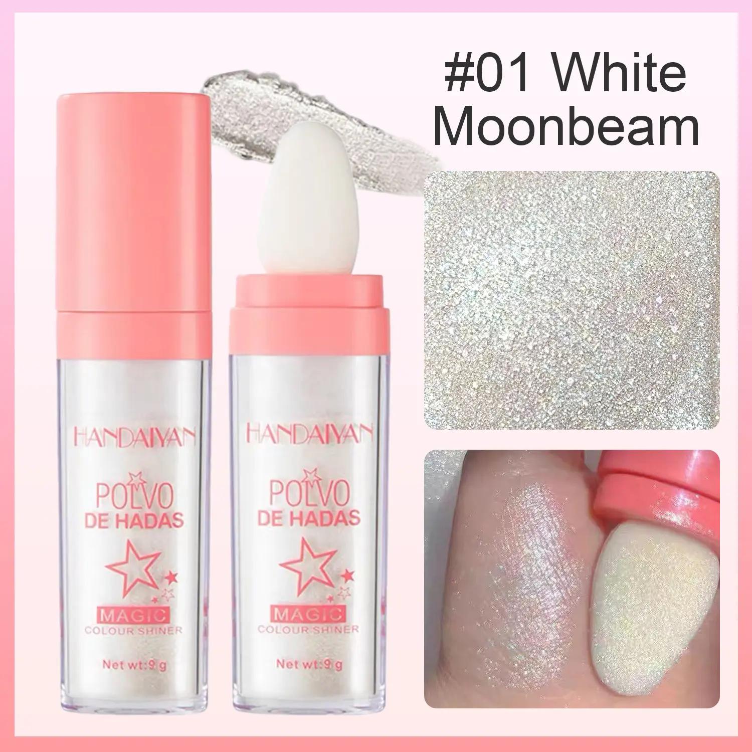 HANDAIYAN Highlighter Powder Glitter Bar  Shimmering Highlighter Powder—suitable for the face, body, hair, and more—helps you shine even brighter in a crowd. It makes for the perfect gift.