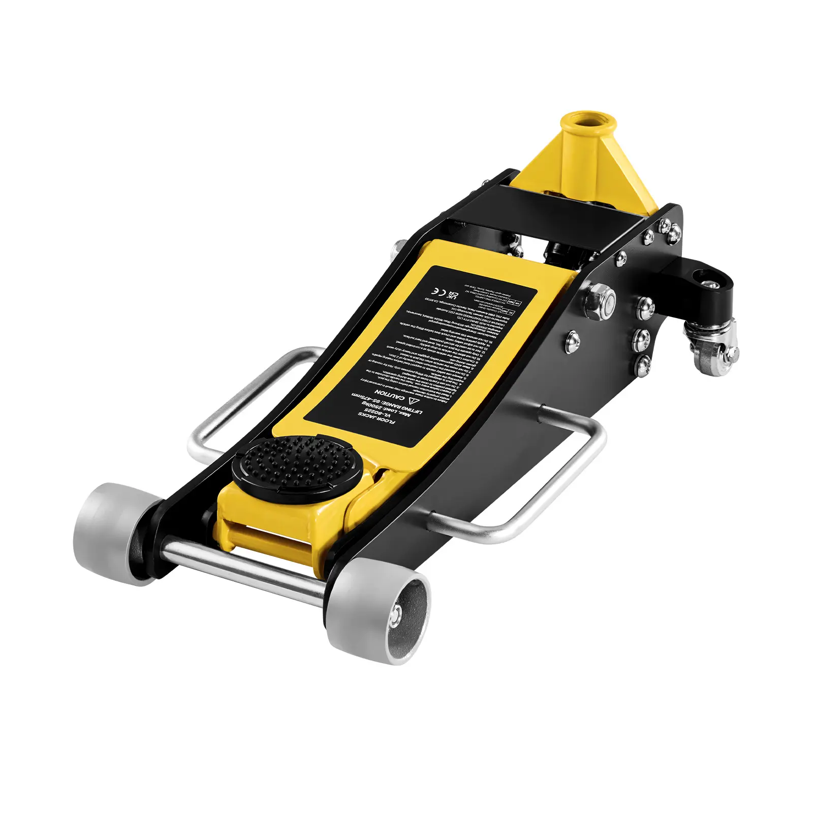 Low Profile Floor Jack, 2.5 Ton (5500 lbs) Capacity, Aluminum & Steel Racing Floor Jack with Dual Pistons Quick Lift Pump, Hydraulic Trolley Car Lift for Compact SUVs, Lifting Range 3.74-18.7