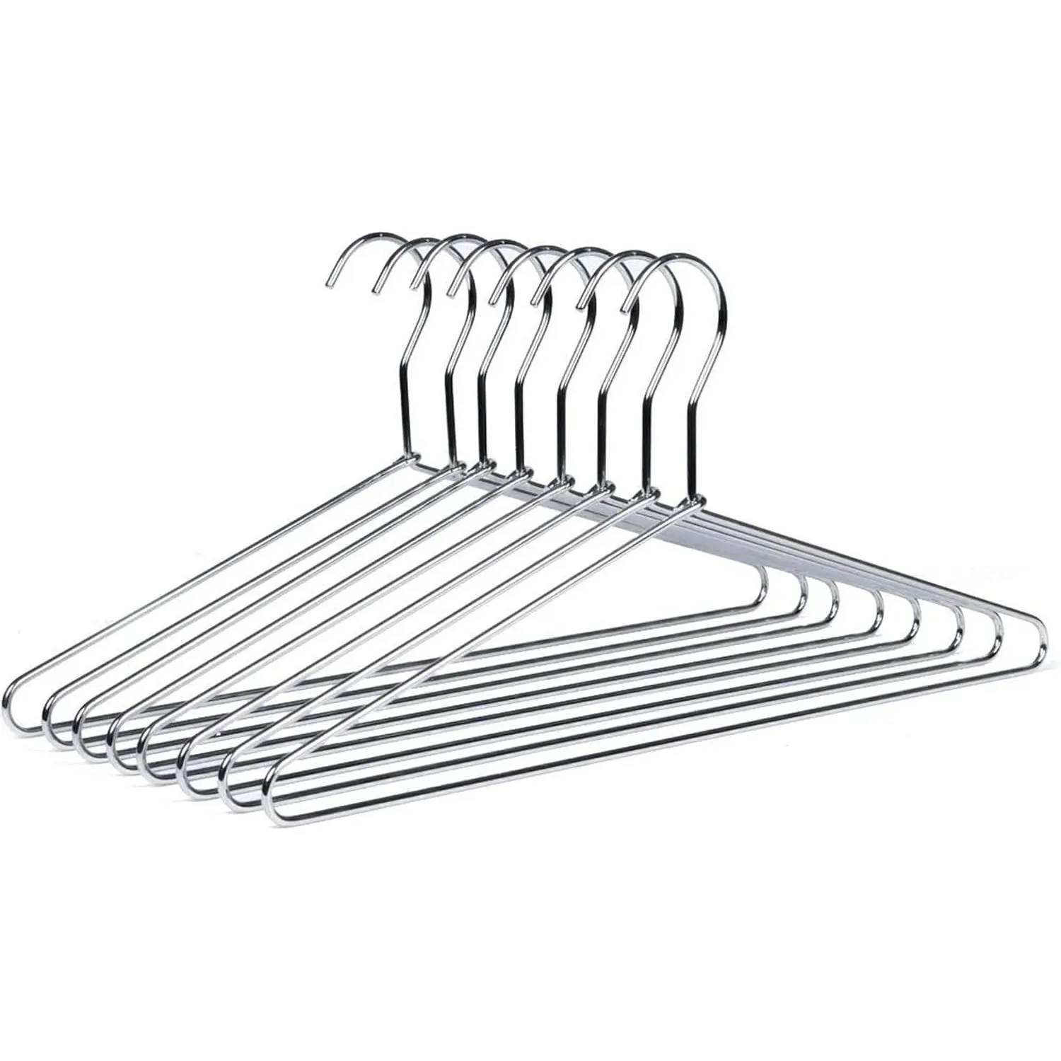 10 Pack Heavy Duty Metal Coat Hangers, 17" Stainless Steel Shirt Hangers with Smooth Chrome Finish, Silver Metal Wire Hangers for Closet Organization, Suit & PantsGift