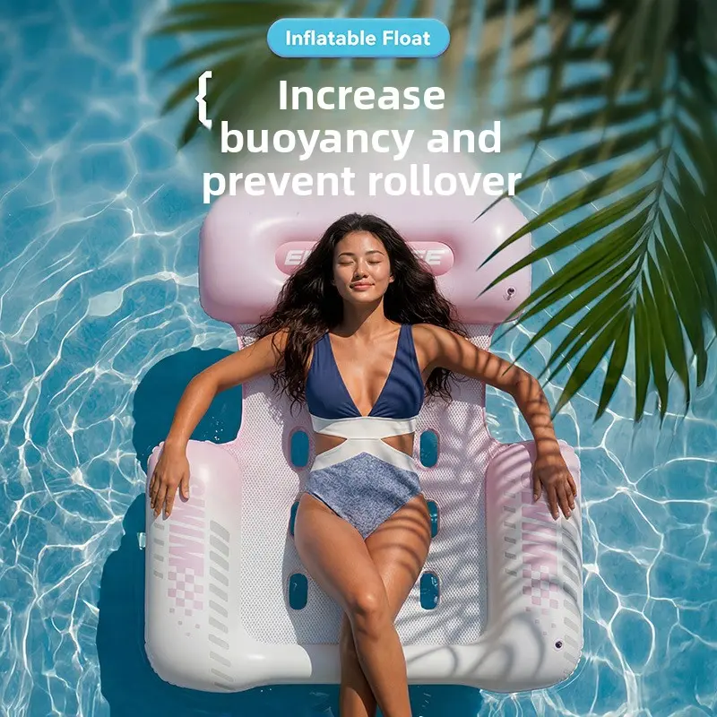Portable recliner floating bed, inflatable floating mattress, foldable mesh floating bed, water supplies