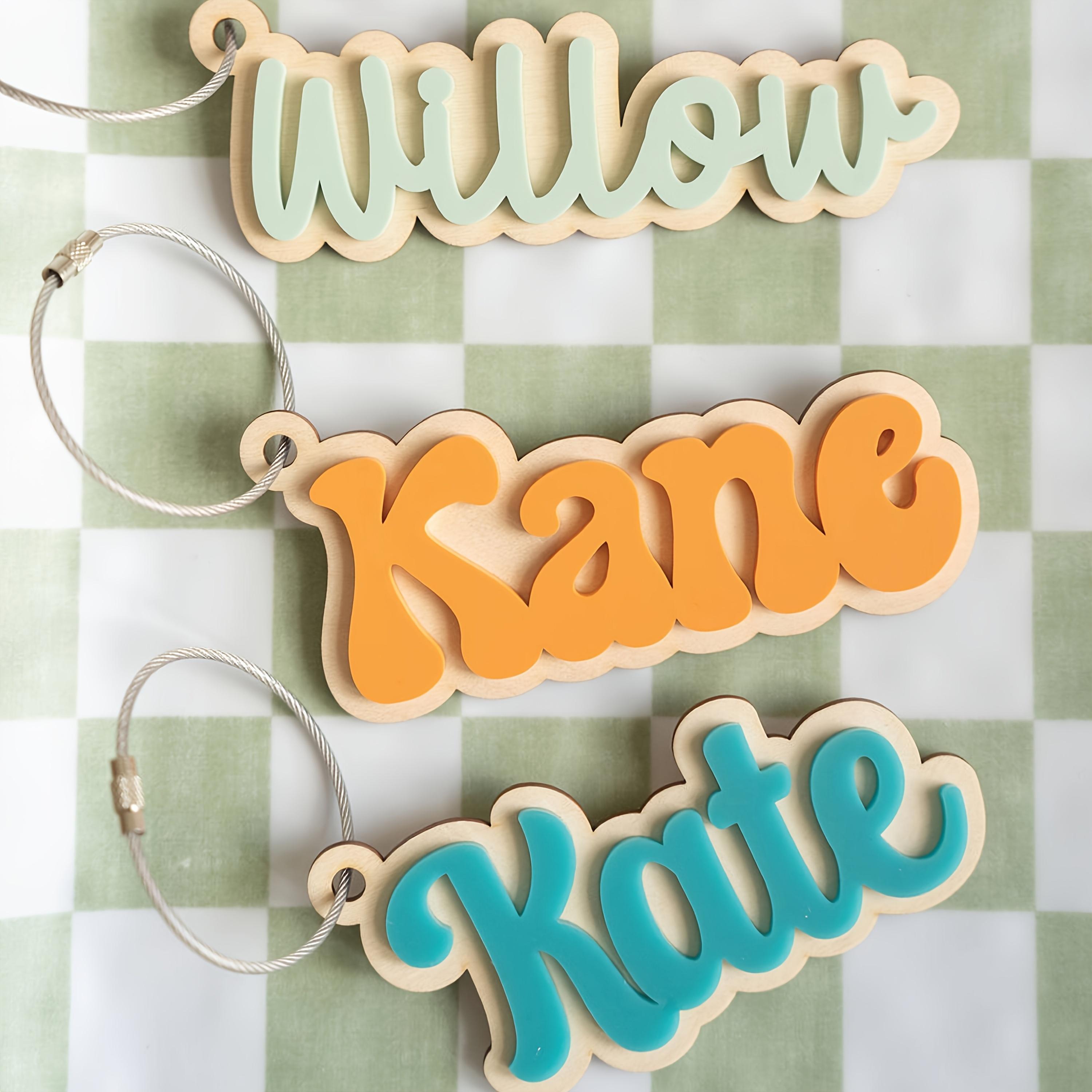 Personalized 3D Acrylic Keychain - Custom Smooth Name Tag with Vibrant Colors, Durable Metal Ring, And Heart-Shaped Design, Perfect for Christmas And Birthday Gifts, Cute Keychain Accessory, Gift Item, Playful Design, Colorful Decoration