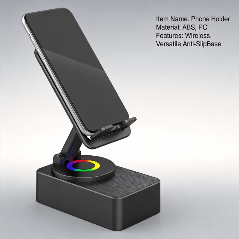 Wireless Bluetooth Audio Speaker with LED Light Phone Bracket Holiday Presents Universal Mobile Stand Mount