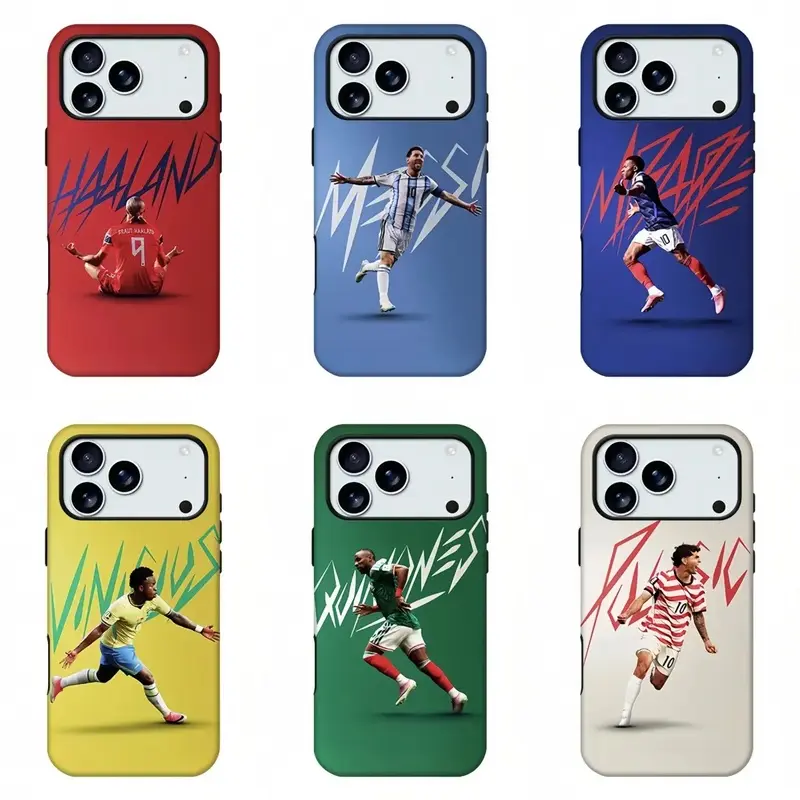 Graffiti Famous Football Star Full Print Dual Layer Shockproof Phone Case Fits iPhone 11-17 Pro Max  Sports Fan Unisex Designer Gift