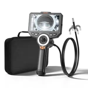 VEVOR 360° Articulating Endoscope with Light, 4-Way Articulating Design, 0.32 Inch Camera Head, 6 In HD IPS Screen, 1920x1080 Lens, 8X Zoom, 6 Adjustable LEDs, 7000mAh Battery, IP67 Waterproof, 4.9 Ft Snake Cable for Auto, Plumbing