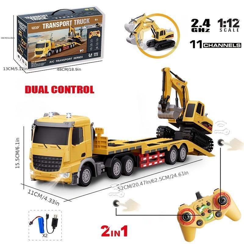 RC semi-trailer truck with trailer |   1:24 scale, metal structure, with sound and light features, 2.4Ghz remote control