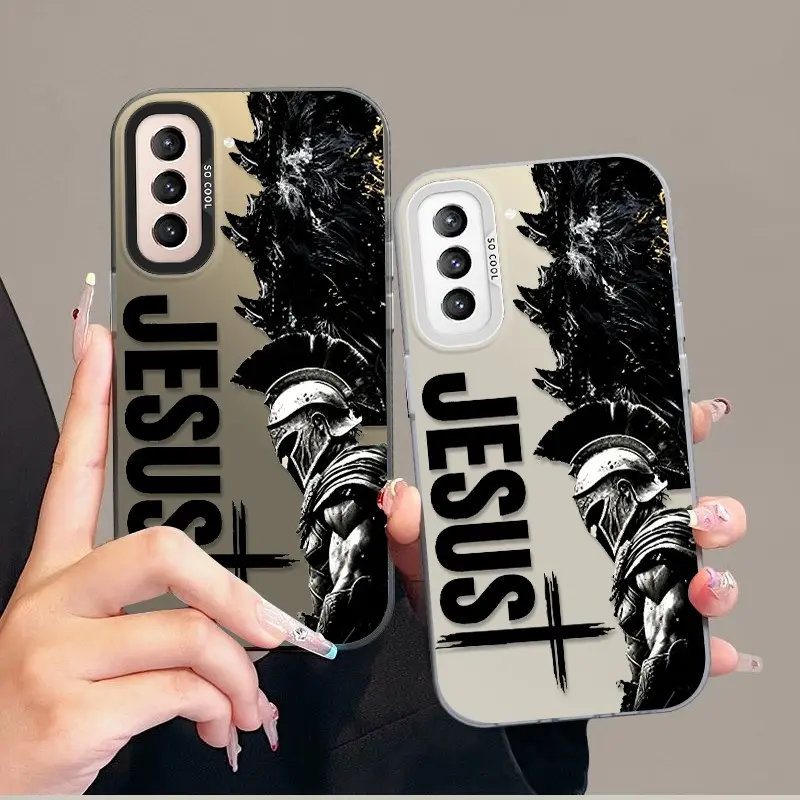 Phone case for Samsung GALAXY S21 S21PLUS S22 S22PLUS Jesus Warrior Cross Print Phone Case designer case Shockproof Non-Yellowing Durable Anti-Fingerprint Colorful Silver Phone Case ROOCYZ8KPI57R