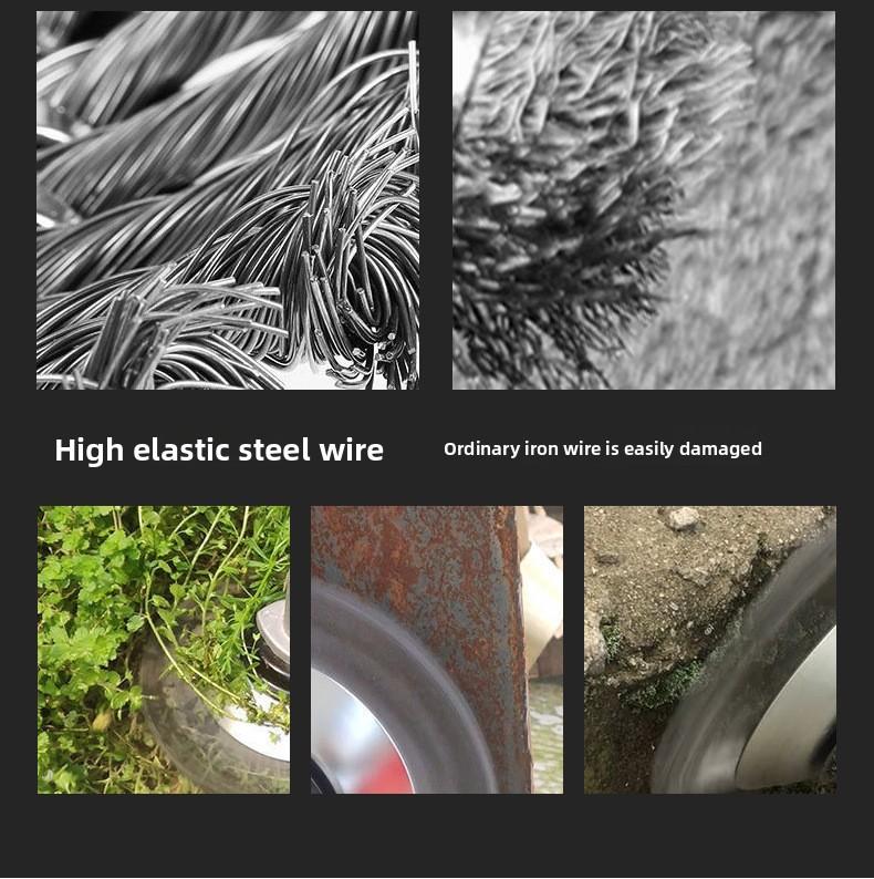 8inch Lawnmower wire brush head for weeding and garden maintenance, 8inch twisted wire brush head, wire wheel universal garden accessory for lawn care and weeding tasks