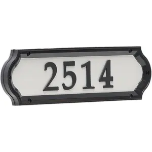 Nite Bright 16" x 4.5" Address Sign, Black Numbers with White Reflective Background