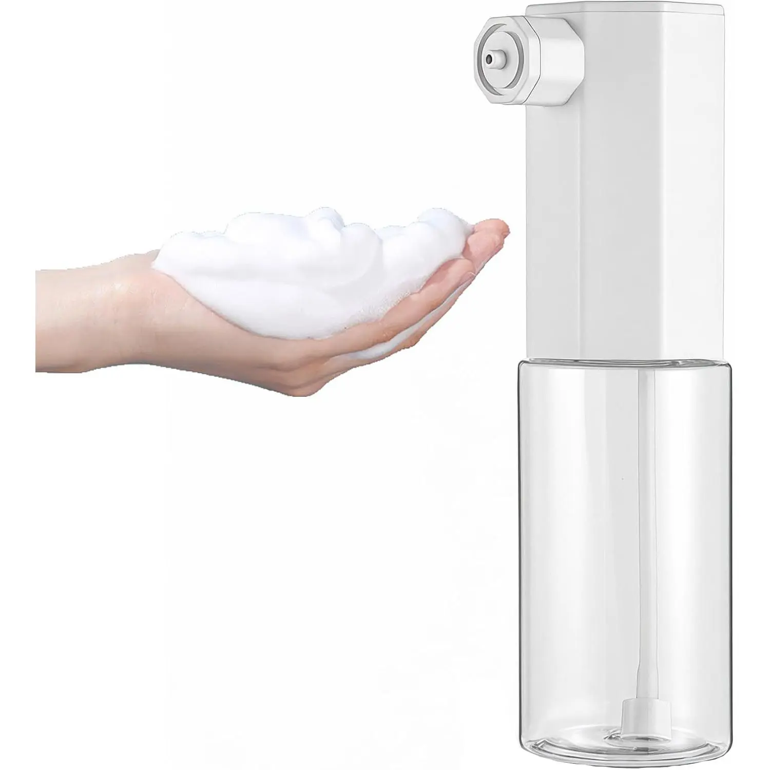 Rechargeable Automatic  Soap Dispenser Touchless Electric Foaming Maker Countertop  Dispenser for Bathroom Kitchen, Suitable for Shampoo,  Wash, Facial Cleanser and  Bathing  Making