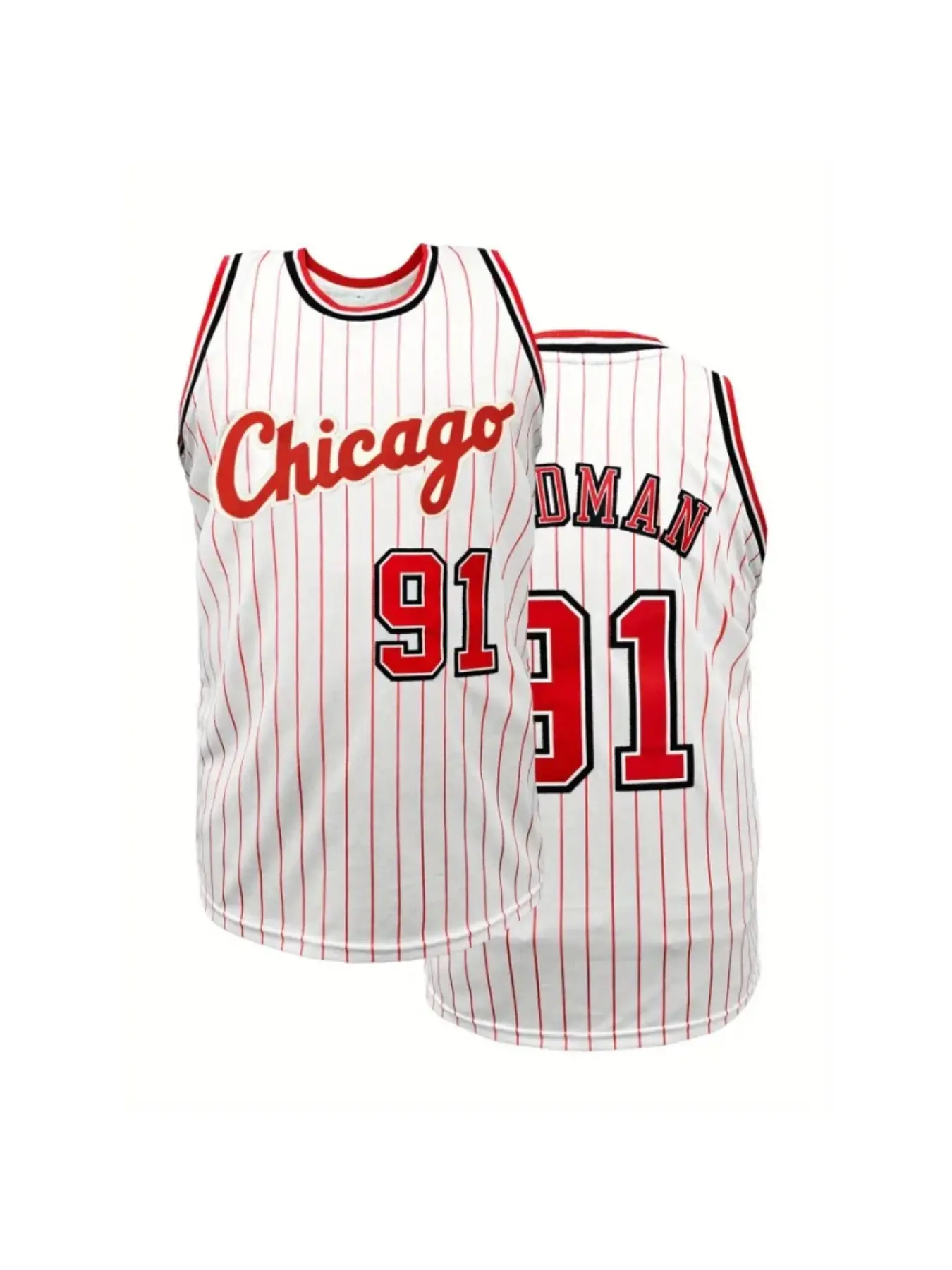Mens #91 Basketball Sports Jersey Breathable Sleeveless Tank Top Embroidery Sweatshirt For Training Competition Sports Uniforms Workout Tops