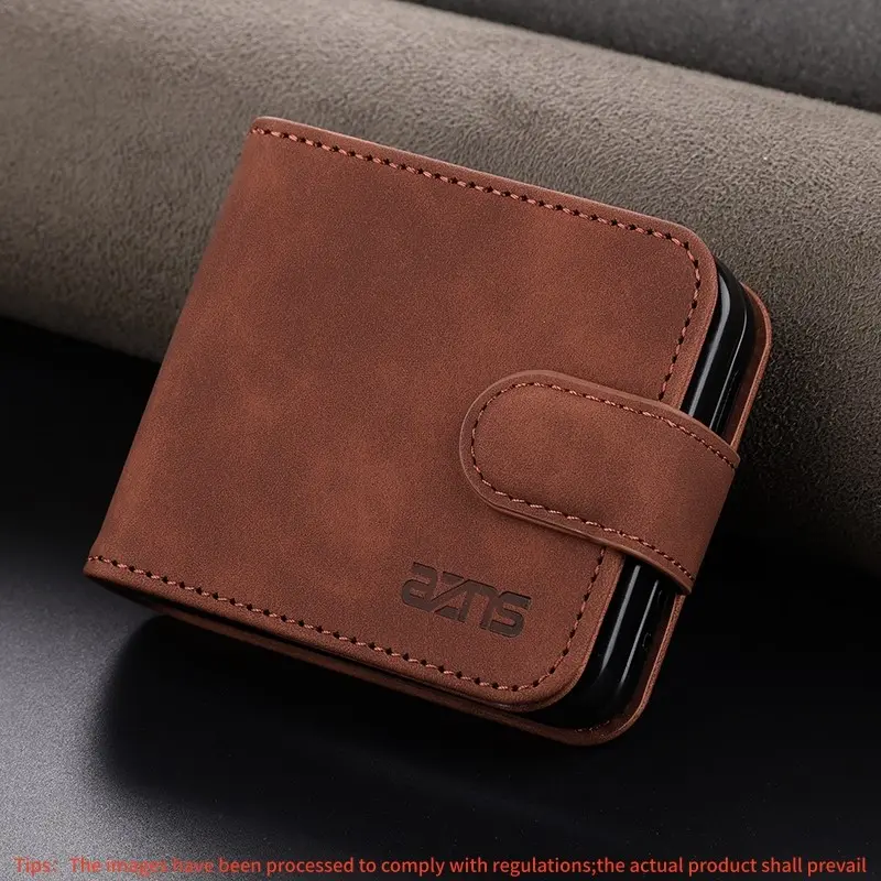 For Samsung Galaxy Z Flip 8/7 Fe/6/5/4/3 Flip Cover Case, PU Leather Phone Protector, Card Slot Design, Durable & Stylish